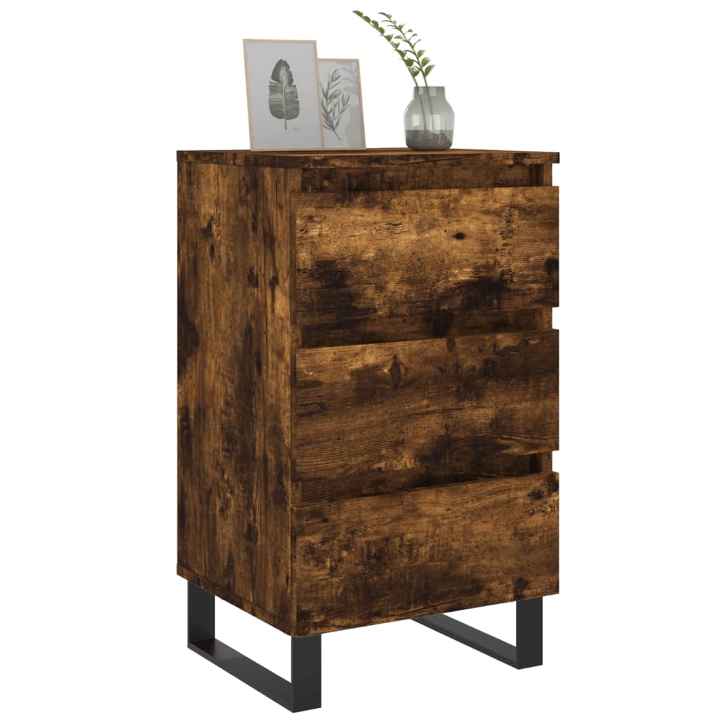 Nachtkastjes 2 St 40X35X69 Cm Bewerkt Hout Gerookt Eikenkleurig