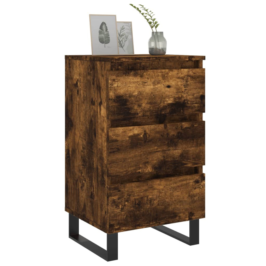 Nachtkastjes 2 St 40X35X69 Cm Bewerkt Hout Gerookt Eikenkleurig