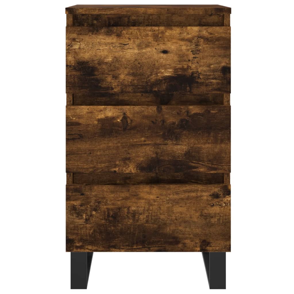 Nachtkastjes 2 St 40X35X69 Cm Bewerkt Hout Gerookt Eikenkleurig