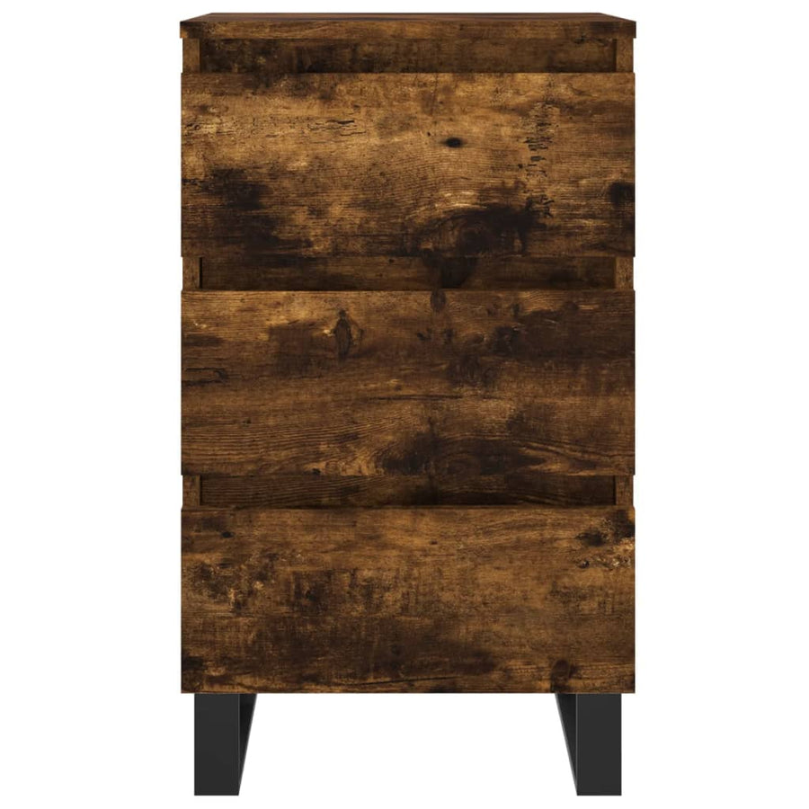 Nachtkastjes 2 St 40X35X69 Cm Bewerkt Hout Gerookt Eikenkleurig