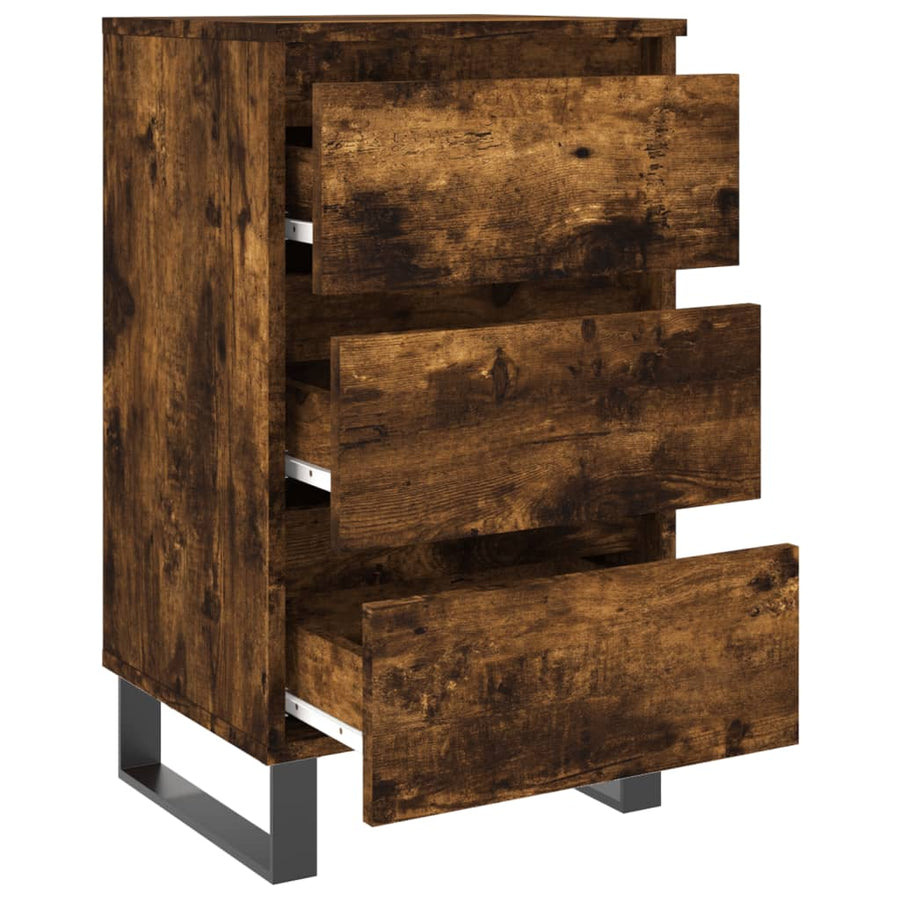 Nachtkastjes 2 St 40X35X69 Cm Bewerkt Hout Gerookt Eikenkleurig
