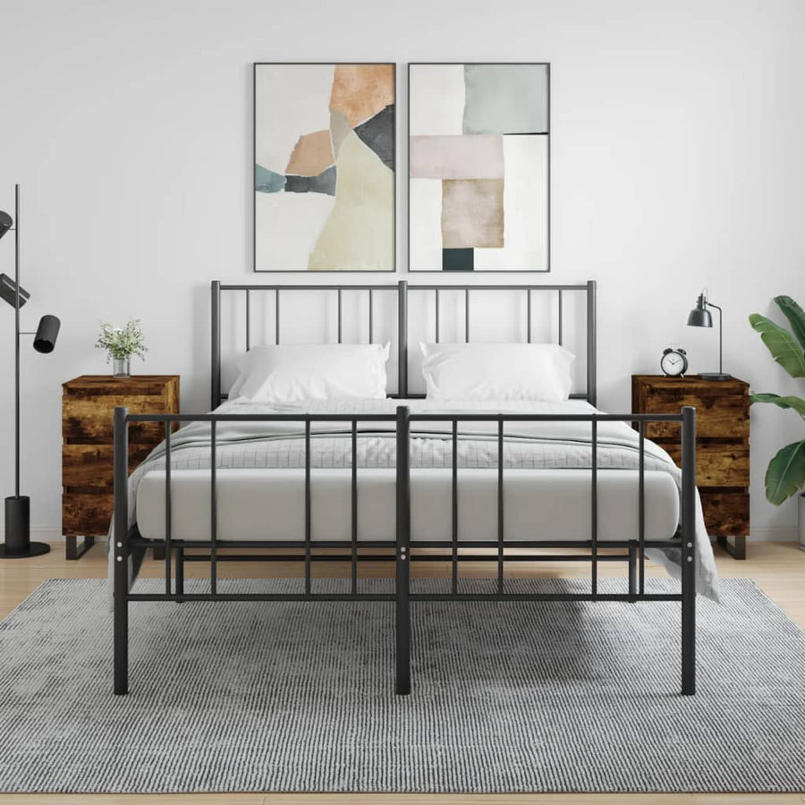 Nachtkastjes 2 St 40X35X69 Cm Bewerkt Hout Gerookt Eikenkleurig