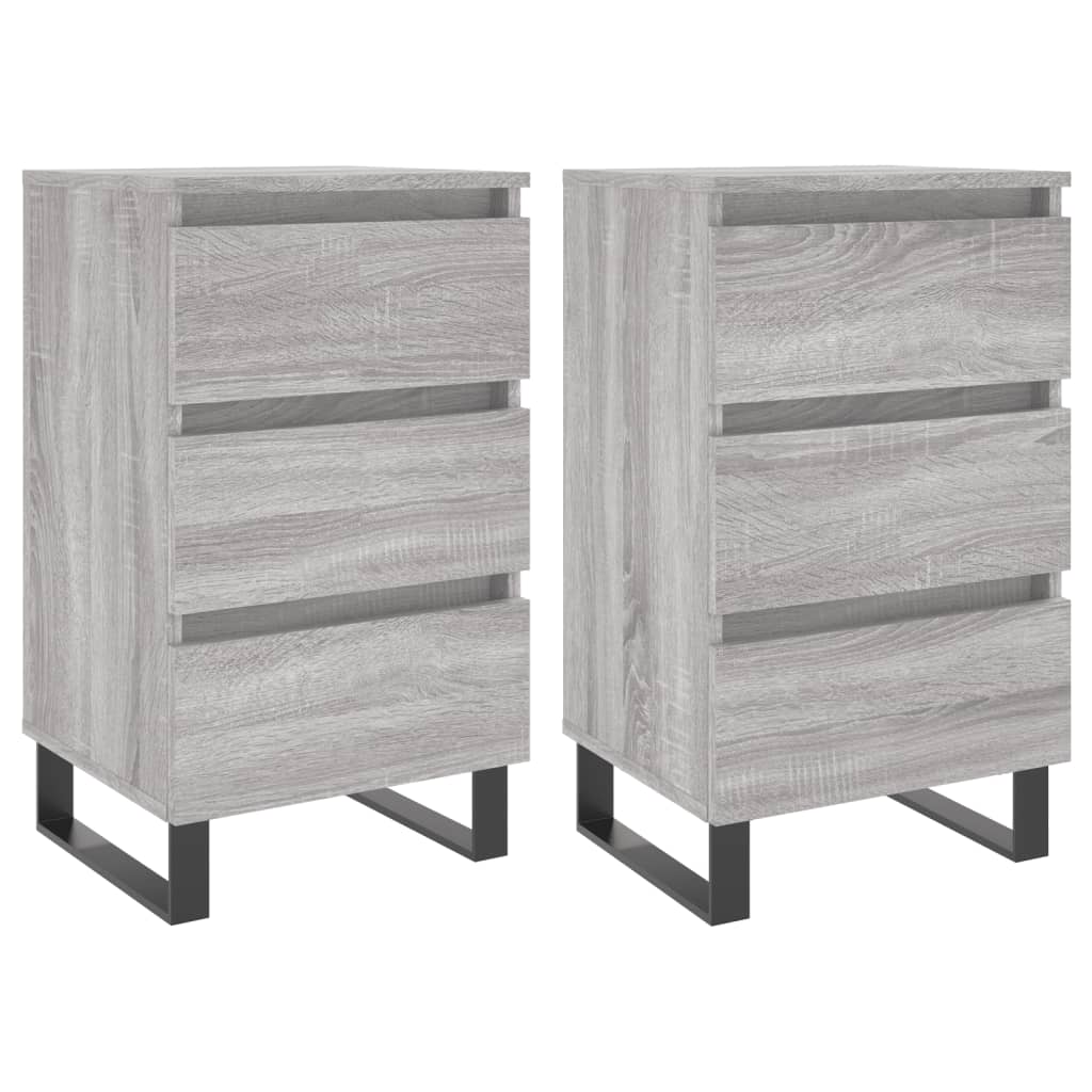 Nachtkastjes 2 St 40X35X69 Cm Bewerkt Hout Grijs Sonoma Eiken