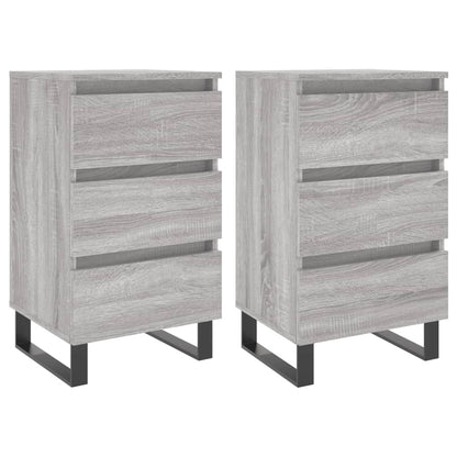 Nachtkastjes 2 St 40X35X69 Cm Bewerkt Hout Grijs Sonoma Eiken