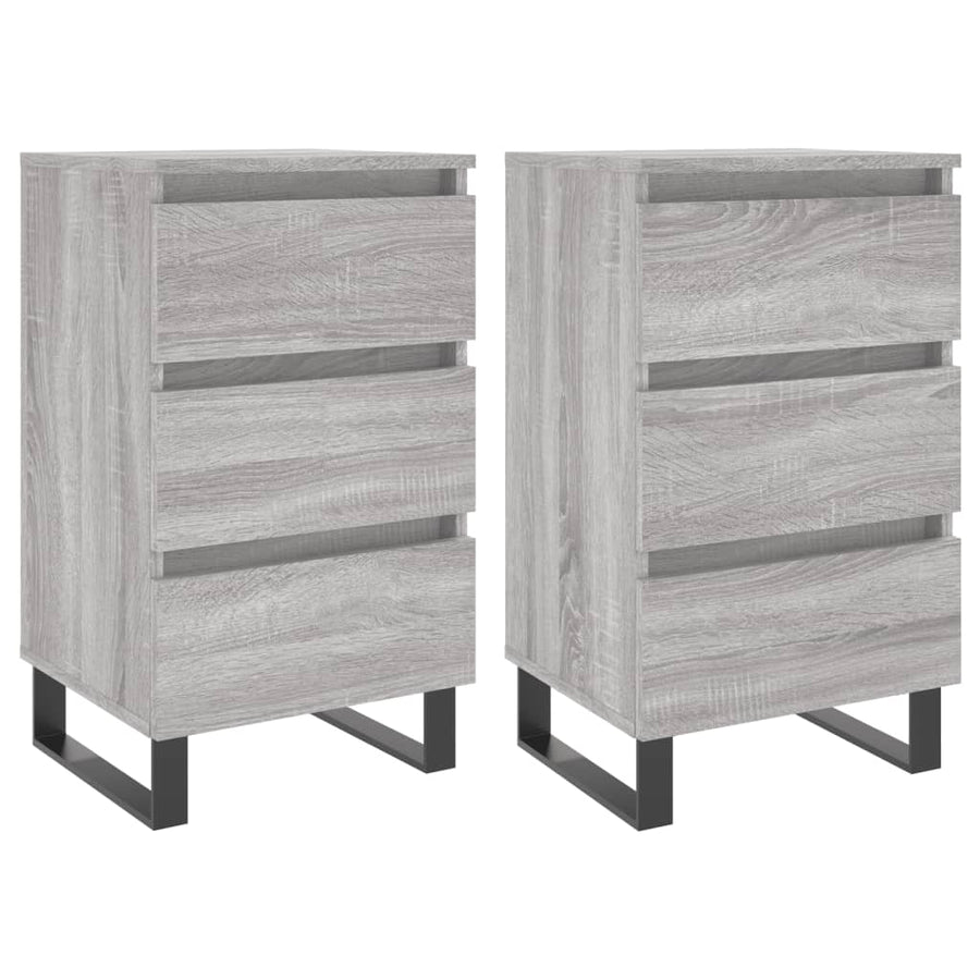 Nachtkastjes 2 St 40X35X69 Cm Bewerkt Hout Grijs Sonoma Eiken