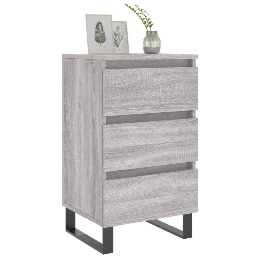 Nachtkastjes 2 St 40X35X69 Cm Bewerkt Hout Grijs Sonoma Eiken