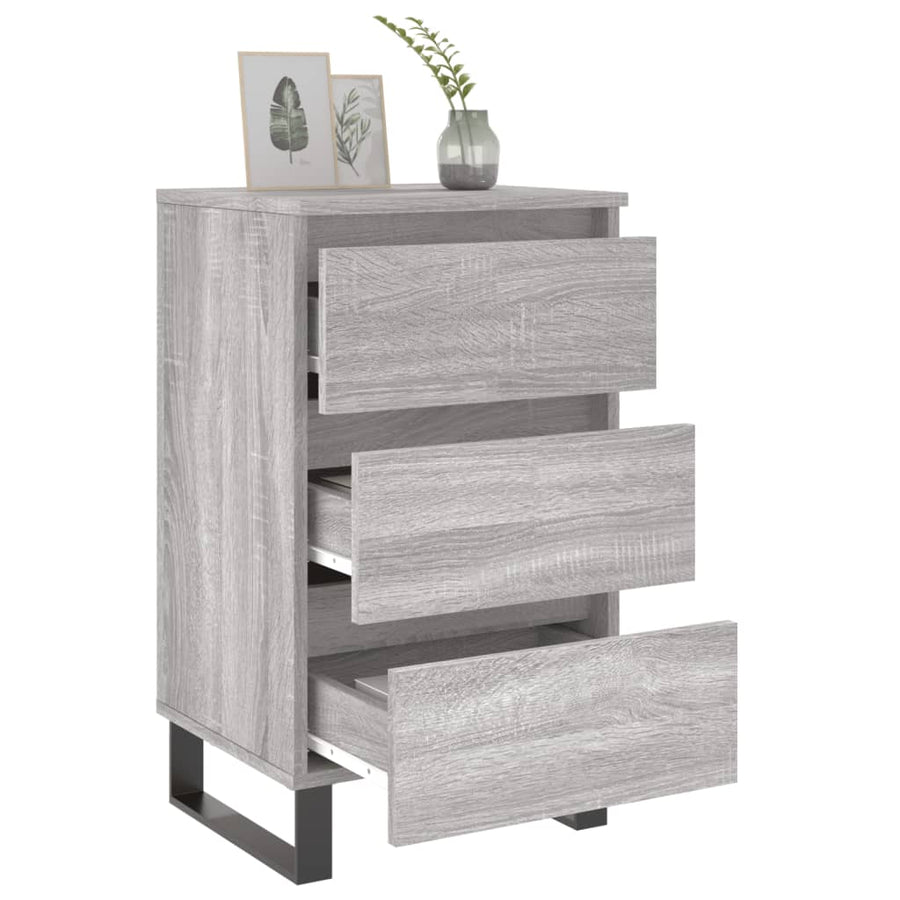Nachtkastjes 2 St 40X35X69 Cm Bewerkt Hout Grijs Sonoma Eiken