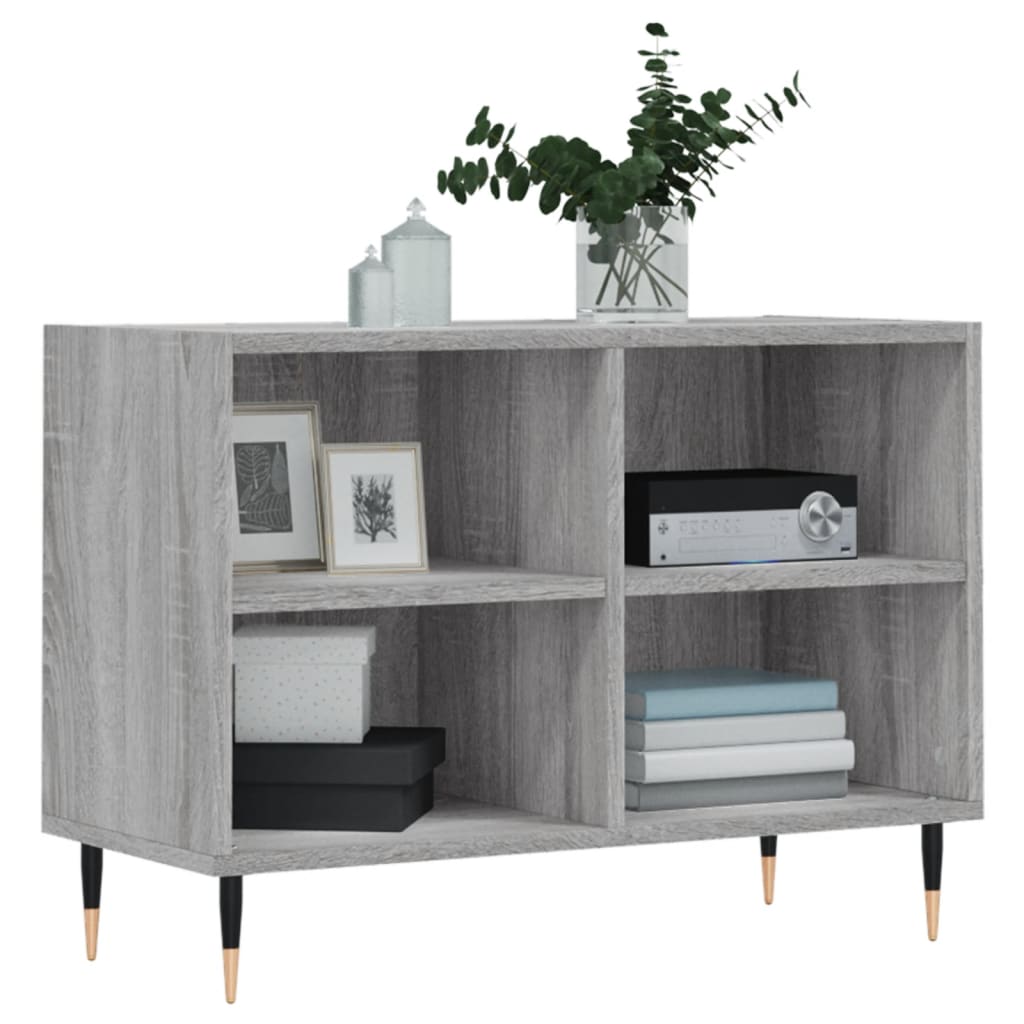 Tv-Meubel 69,5X30X50 Cm Bewerkt Hout Eikenkleurig Grijs sonoma