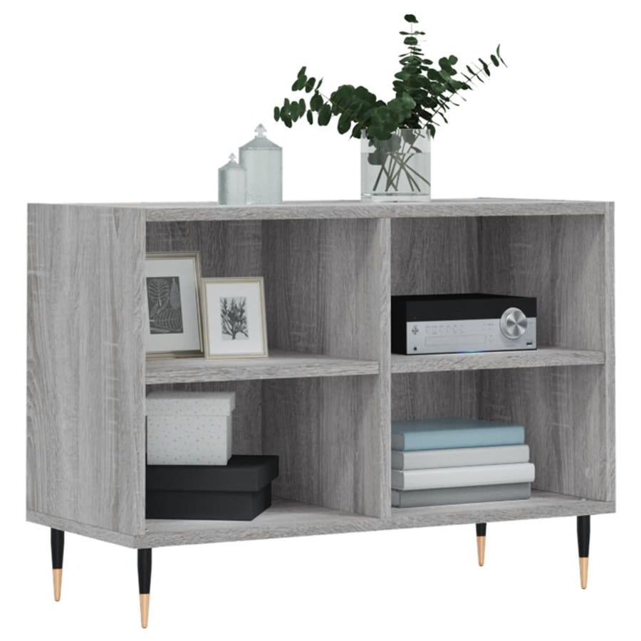 Tv-Meubel 69,5X30X50 Cm Bewerkt Hout Eikenkleurig Grijs sonoma