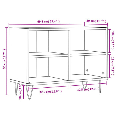 Tv-Meubel 69,5X30X50 Cm Bewerkt Hout Kleurig Sonoma eiken