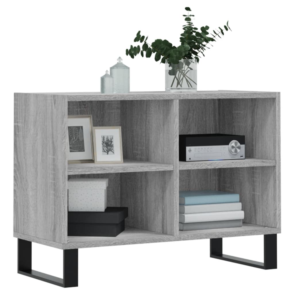 Tv-Meubel 69,5X30X50 Cm Bewerkt Hout Eikenkleurig Grijs sonoma