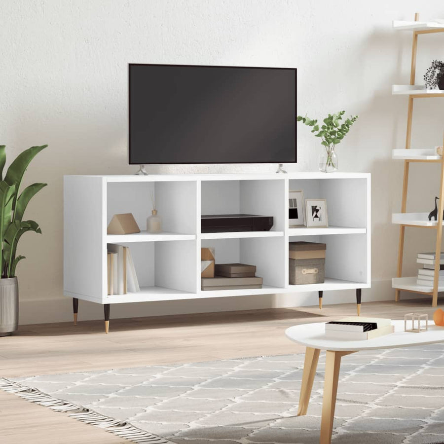 Tv-Meubel 103,5X30X50 Cm Bewerkt Hout Wit