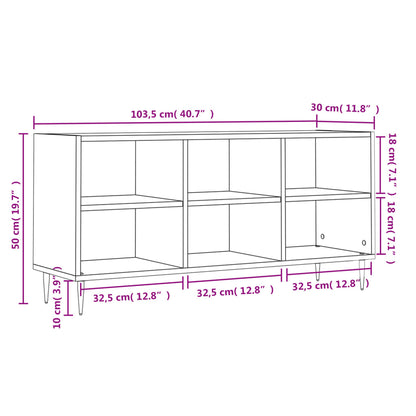 Tv-Meubel 103,5X30X50 Cm Bewerkt Hout Kleurig Sonoma eiken