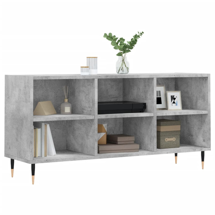 Tv-Meubel 03,5X30X50 Cm Bewerkt Hout Betongrijs