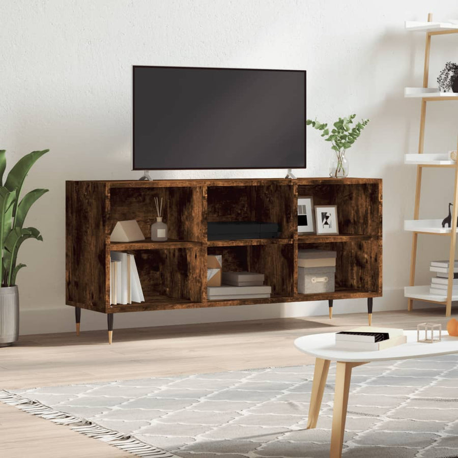 Tv-Meubel 103,5X30X50 Cm Bewerkt Hout Kleurig Gerookt eiken