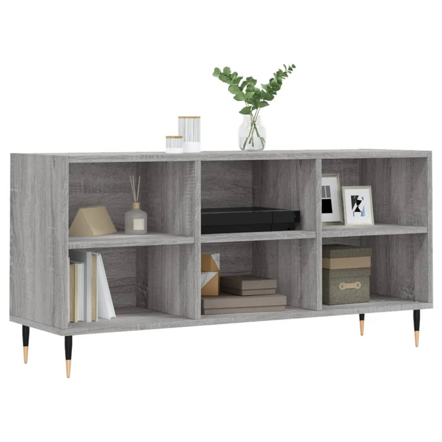 Tv-Meubel 103,5X30X50 Cm Bewerkt Hout Eikenkleurig Grijs sonoma