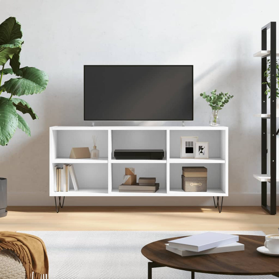 Tv-Meubel 103,5X30X50 Cm Bewerkt Hout Wit