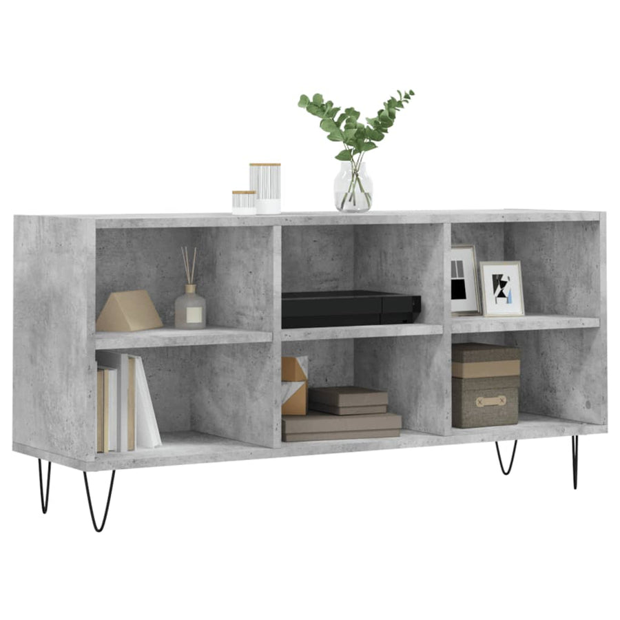 Tv-Meubel 03,5X30X50 Cm Bewerkt Hout Betongrijs