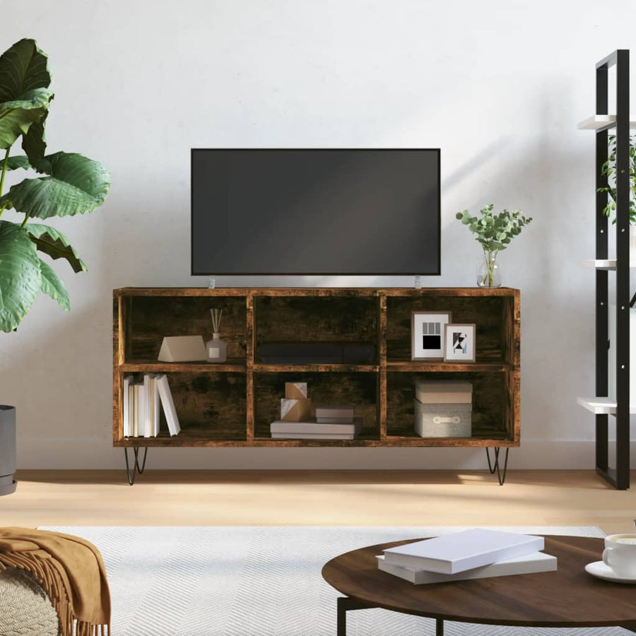 Tv-Meubel 103,5X30X50 Cm Bewerkt Hout Kleurig Gerookt eiken