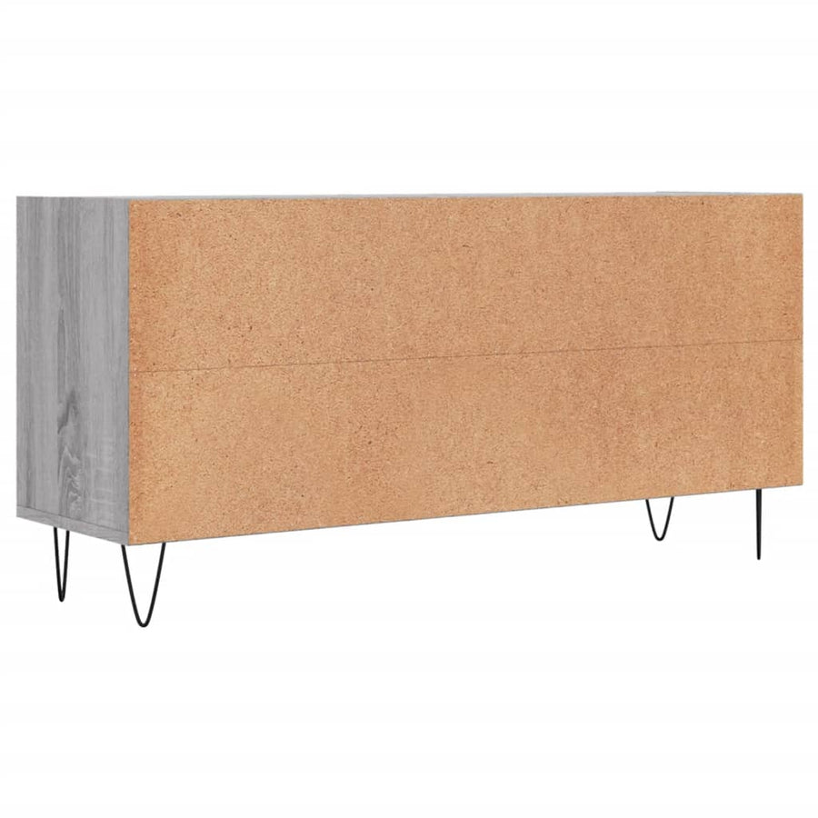 Tv-Meubel 103,5X30X50 Cm Bewerkt Hout Eikenkleurig Grijs sonoma