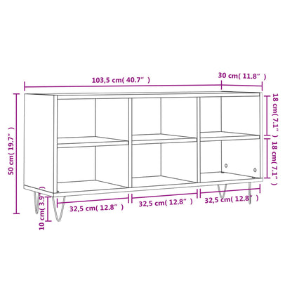 Tv-Meubel 103,5X30X50 Cm Bewerkt Hout Eikenkleurig Grijs sonoma