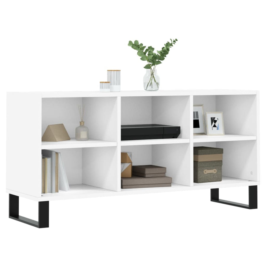 Tv-meubel 103,5x30x50 cm bewerkt hout wit