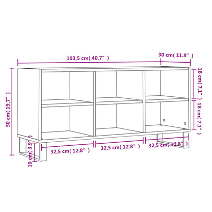 Tv-meubel 103,5x30x50 cm bewerkt hout wit