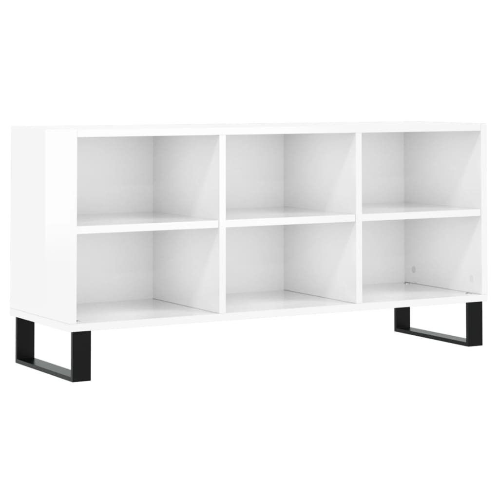 Tv-Meubel 03,5X30X50 Cm Bewerkt Hout Hoogglans wit