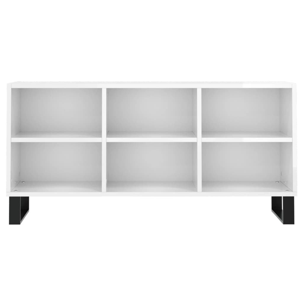 Tv-Meubel 03,5X30X50 Cm Bewerkt Hout Hoogglans wit