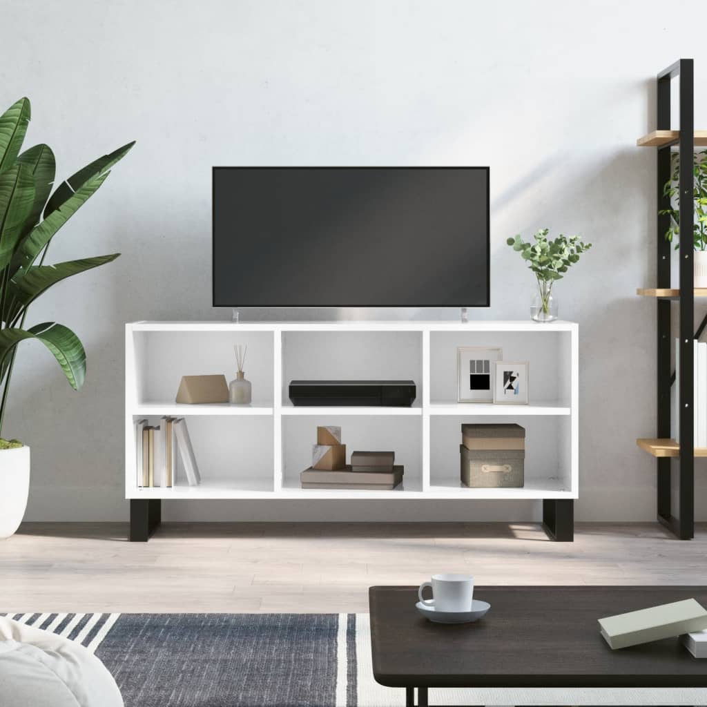Tv-Meubel 03,5X30X50 Cm Bewerkt Hout Hoogglans wit
