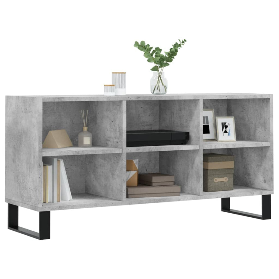 Tv-Meubel 03,5X30X50 Cm Bewerkt Hout Betongrijs