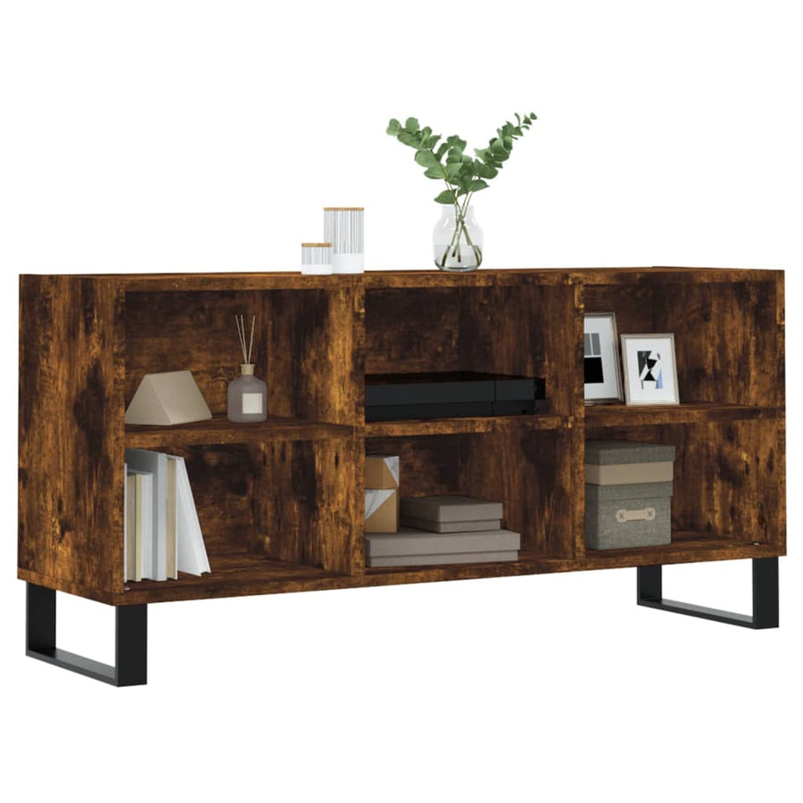 Tv-Meubel 03,5X30X50 Cm Bewerkt Hout Kleurig Gerookt eiken