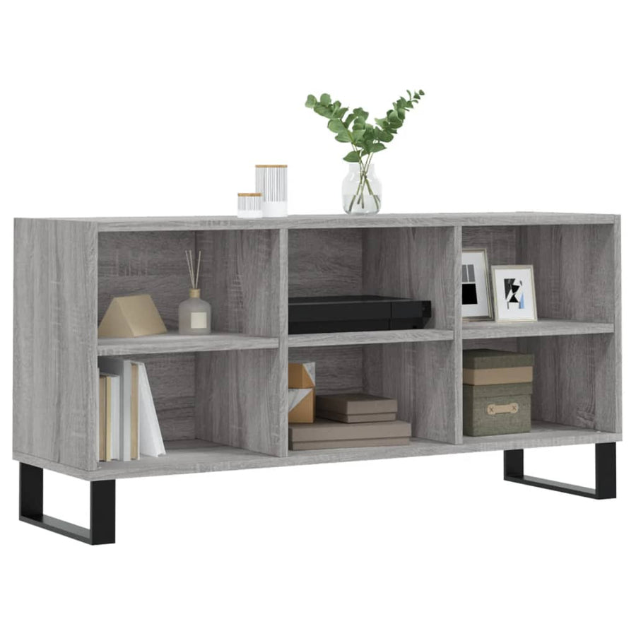 Tv-Meubel 03,5X30X50 Cm Bewerkt Hout Eikenkleurig Grijs sonoma