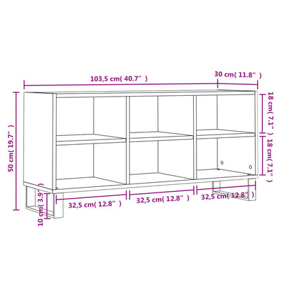 Tv-Meubel 03,5X30X50 Cm Bewerkt Hout Eikenkleurig Grijs sonoma