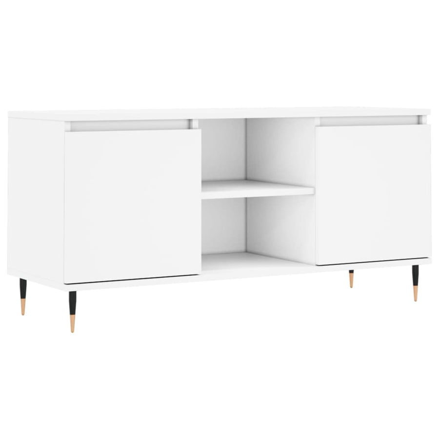 Tv-Meubel 04X35X50 Cm Bewerkt Hout Wit