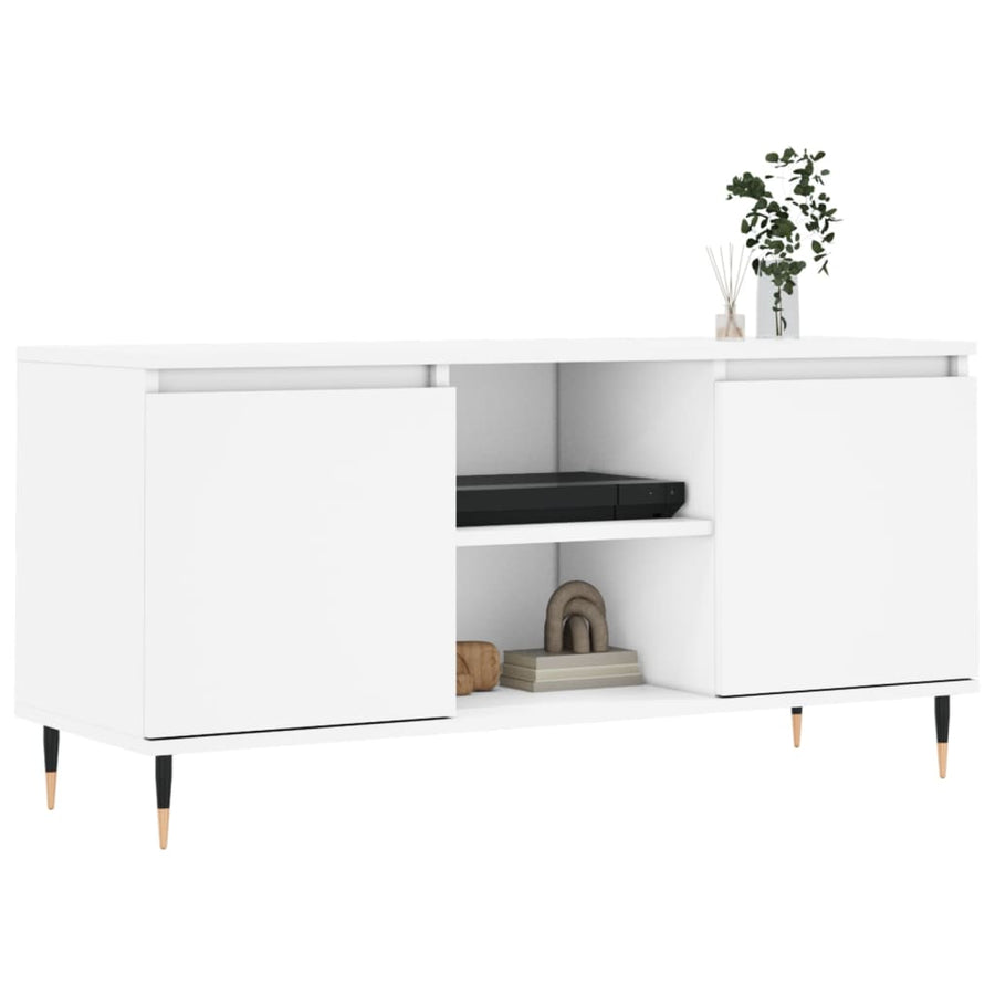 Tv-Meubel 04X35X50 Cm Bewerkt Hout Wit