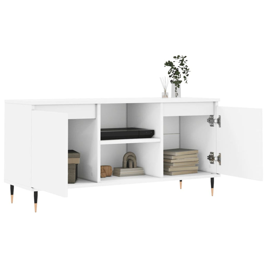Tv-Meubel 04X35X50 Cm Bewerkt Hout Wit