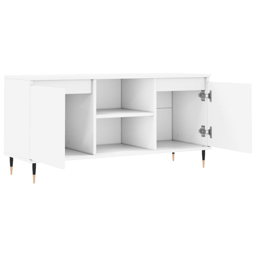 Tv-Meubel 04X35X50 Cm Bewerkt Hout Wit