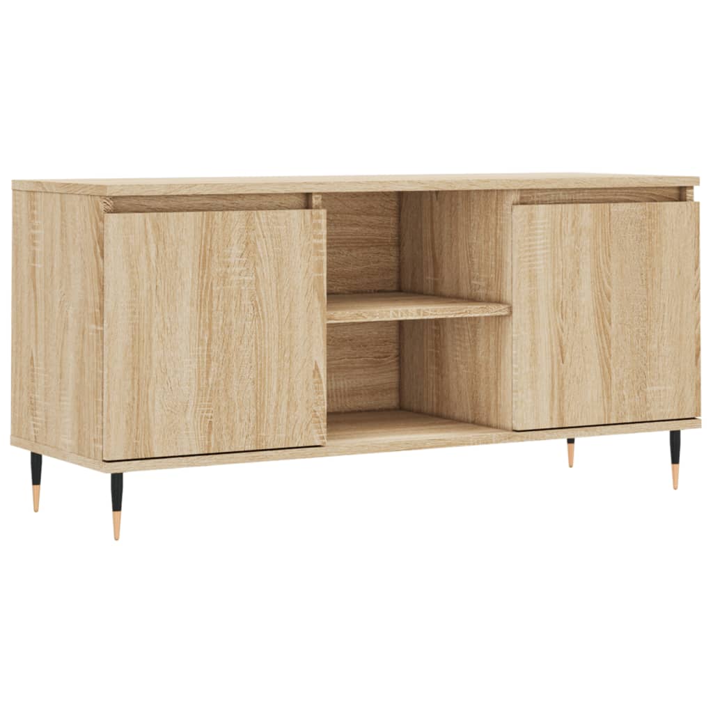 Tv-Meubel 04X35X50 Cm Bewerkt Hout Kleurig Sonoma eiken