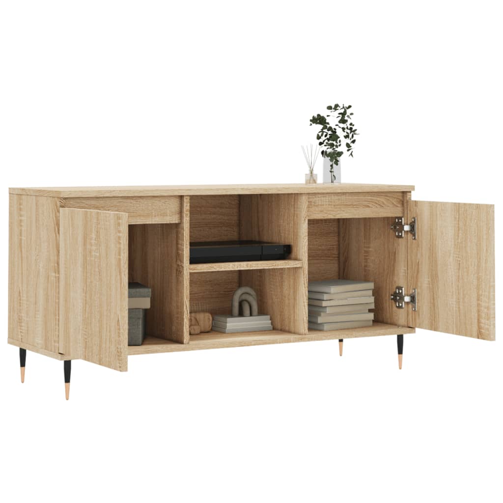 Tv-Meubel 04X35X50 Cm Bewerkt Hout Kleurig Sonoma eiken