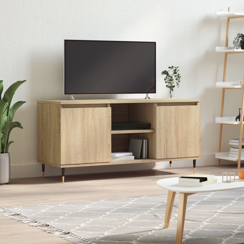 Tv-Meubel 04X35X50 Cm Bewerkt Hout Kleurig Sonoma eiken