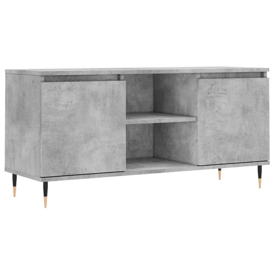 Tv-Meubel 04X35X50 Cm Bewerkt Hout Betongrijs