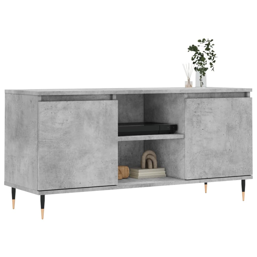 Tv-Meubel 04X35X50 Cm Bewerkt Hout Betongrijs
