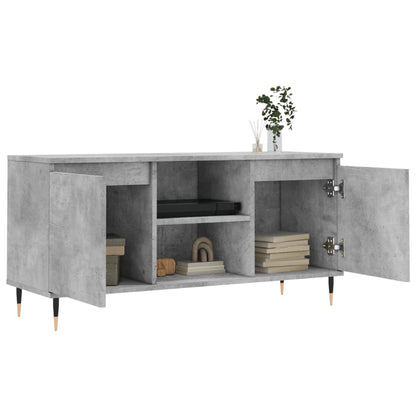 Tv-Meubel 04X35X50 Cm Bewerkt Hout Betongrijs