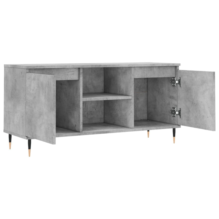 Tv-Meubel 04X35X50 Cm Bewerkt Hout Betongrijs