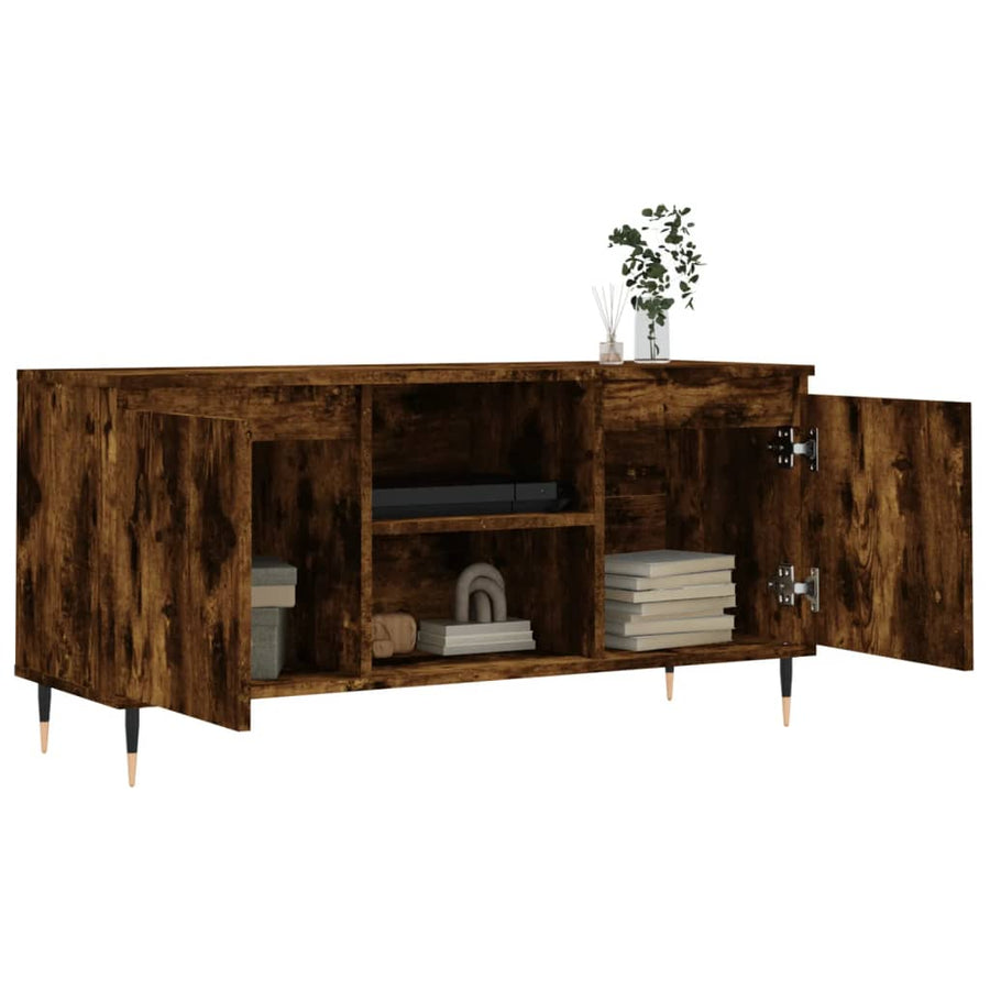 Tv-Meubel 04X35X50 Cm Bewerkt Hout Kleurig Gerookt eiken