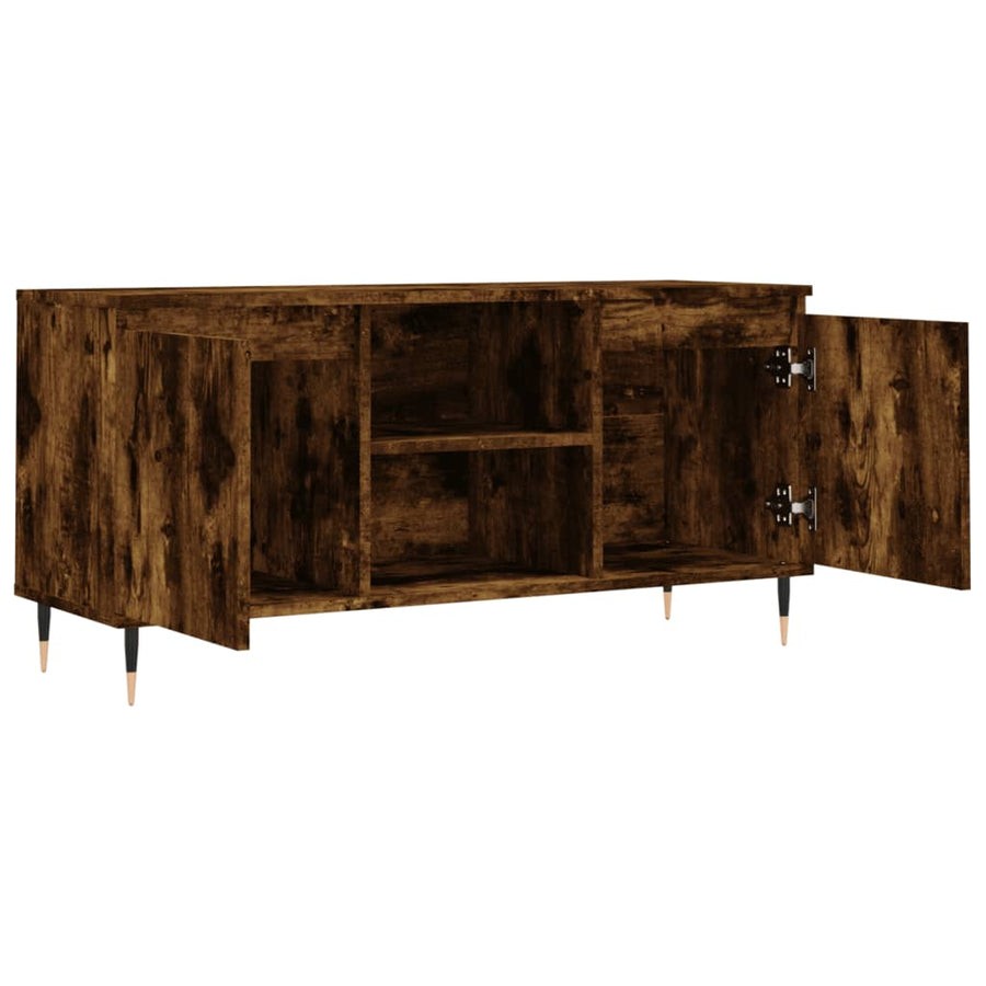 Tv-Meubel 04X35X50 Cm Bewerkt Hout Kleurig Gerookt eiken