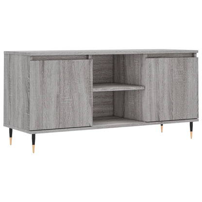Tv-Meubel 104X35X50 Cm Bewerkt Hout Eikenkleurig Grijs sonoma