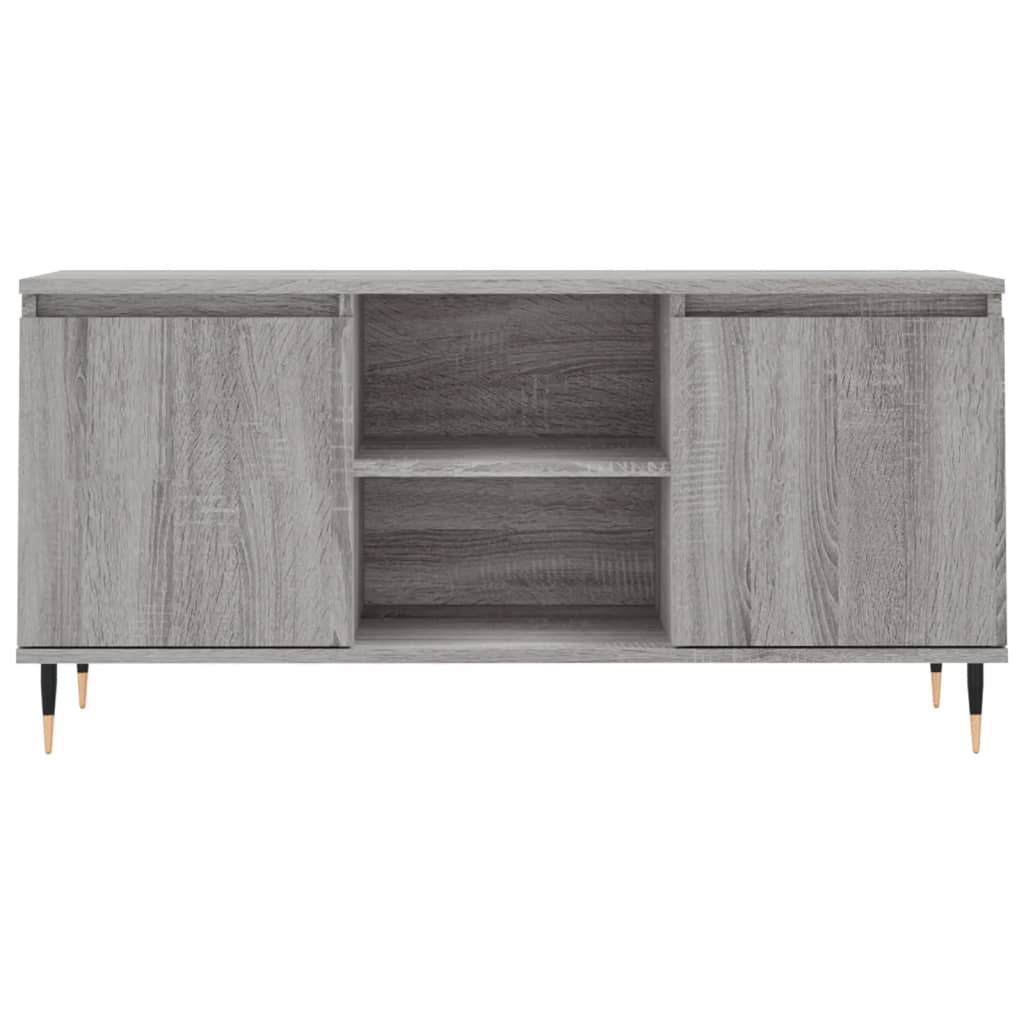 Tv-Meubel 104X35X50 Cm Bewerkt Hout Eikenkleurig Grijs sonoma