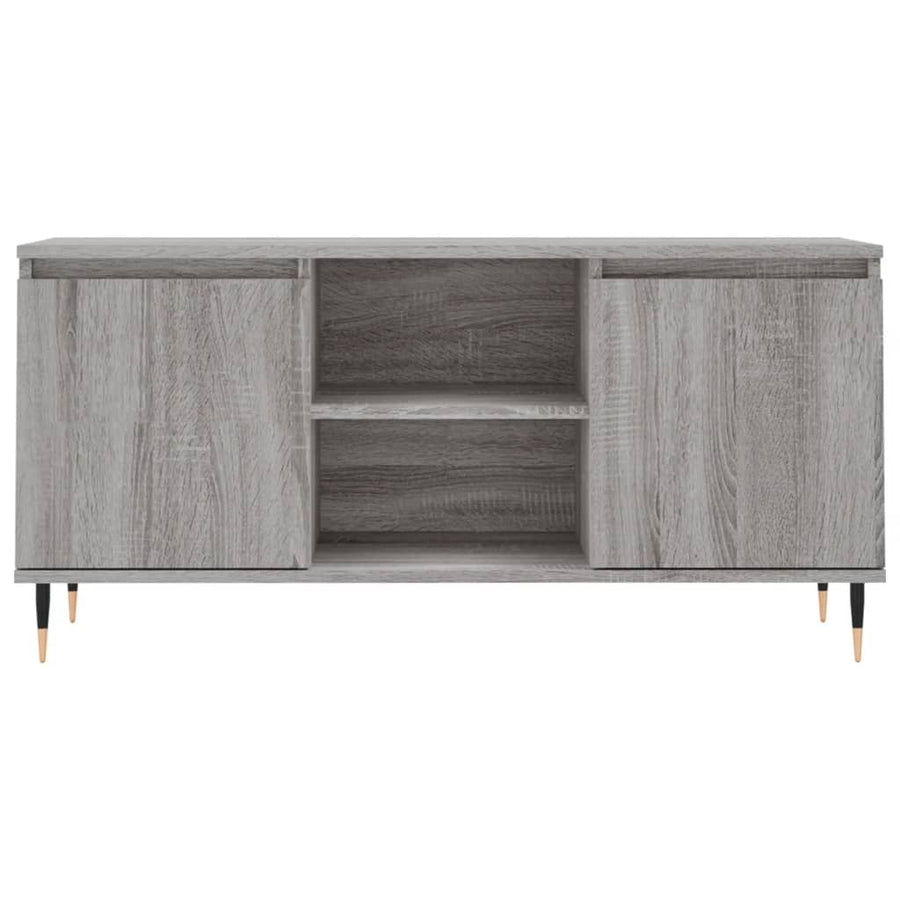 Tv-Meubel 104X35X50 Cm Bewerkt Hout Eikenkleurig Grijs sonoma